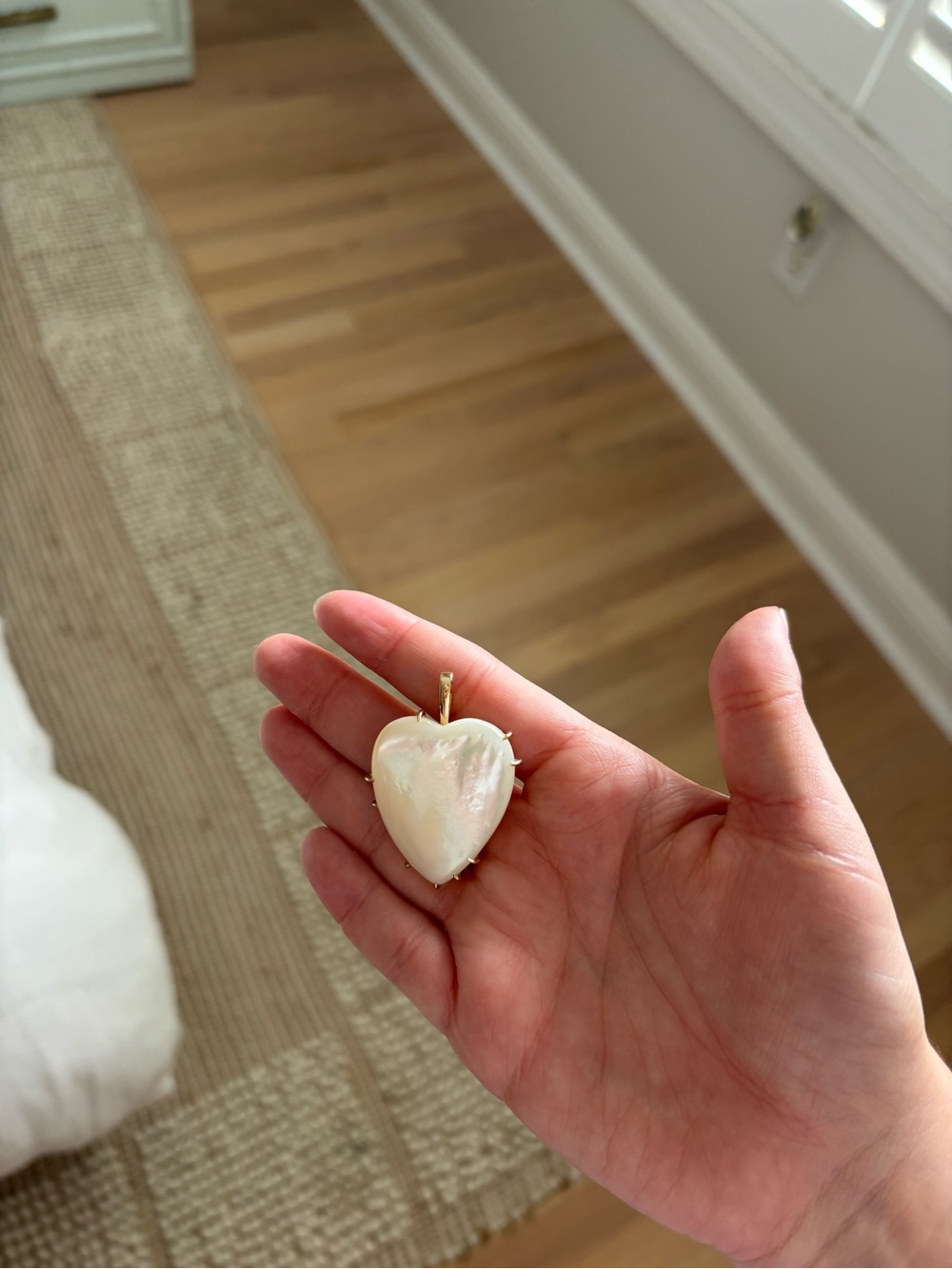 Jane Win Love Carry Your Heart Pendant in Mother of Pearl